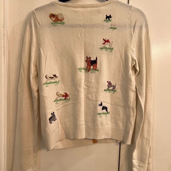 Rare Anthropologie Archival Collection Cream Dog Cardigan Small NWOT - Picture 3 of 3